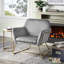 Chaise d'appoint en velours 29,5 "avec base en métal-822821600