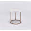 Table d'appoint blanche avec rebords à rebord Mid-Century avec pieds en cuivre, 21,75 po | Idée de cadeau-872793141