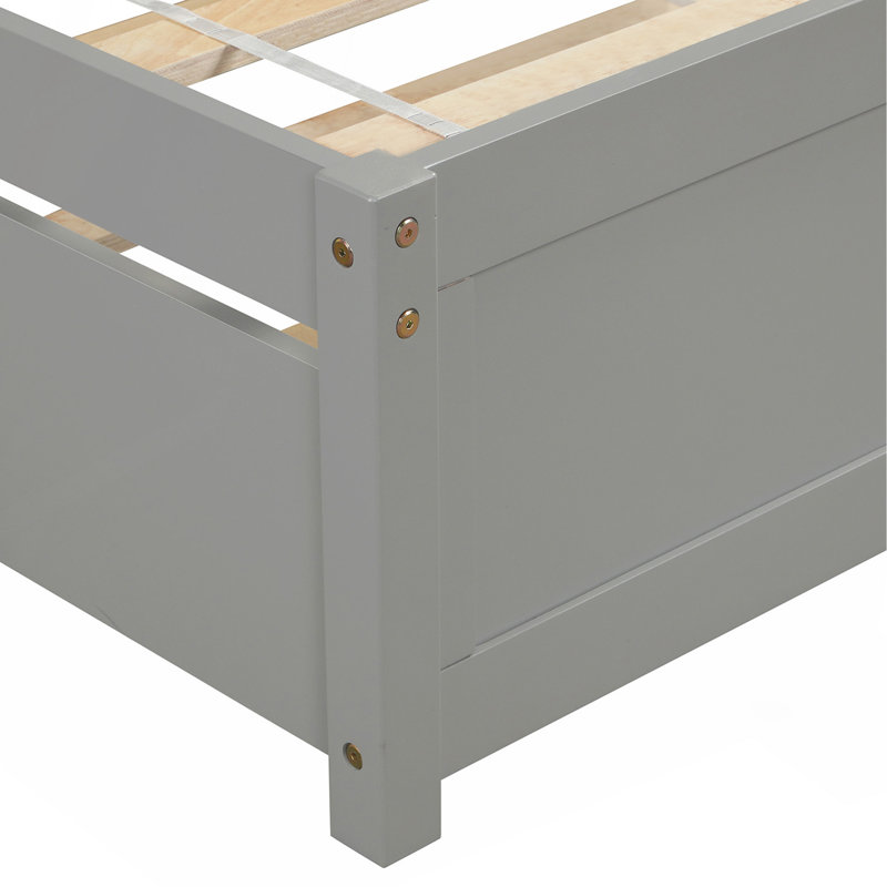 Base de lit simple avec lit gigogne en bois