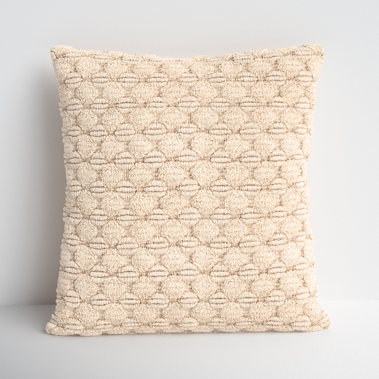 Roya Cotton Throw Pillow, Natural