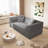 3-In-1 Convertible Sofa Bed, 79.5" Modern Deep Seat Couch With 2 Pillows, 3-Seater Sofa, Sparkling Chenille Fabric Sofa,Chaise Lounge For Living Room, Studio,Office,Grey-1864369092