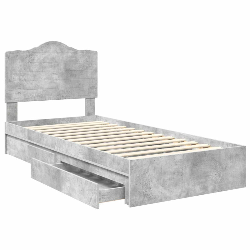 Bed, Single (3'), Concrete Grey