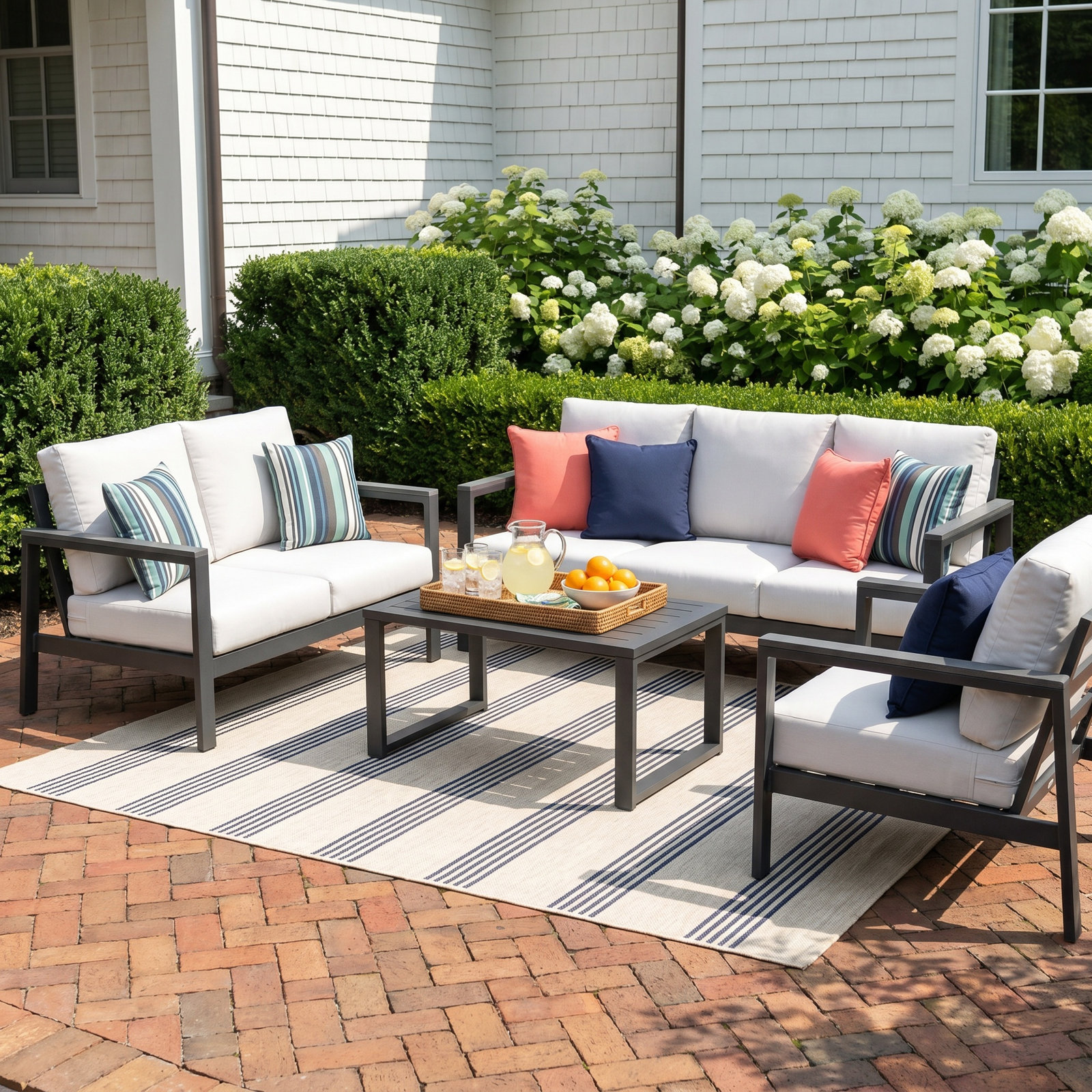 Townsend 6-Person Sunbrella® Patio Seating Group, Sunbrella Canvas Natural