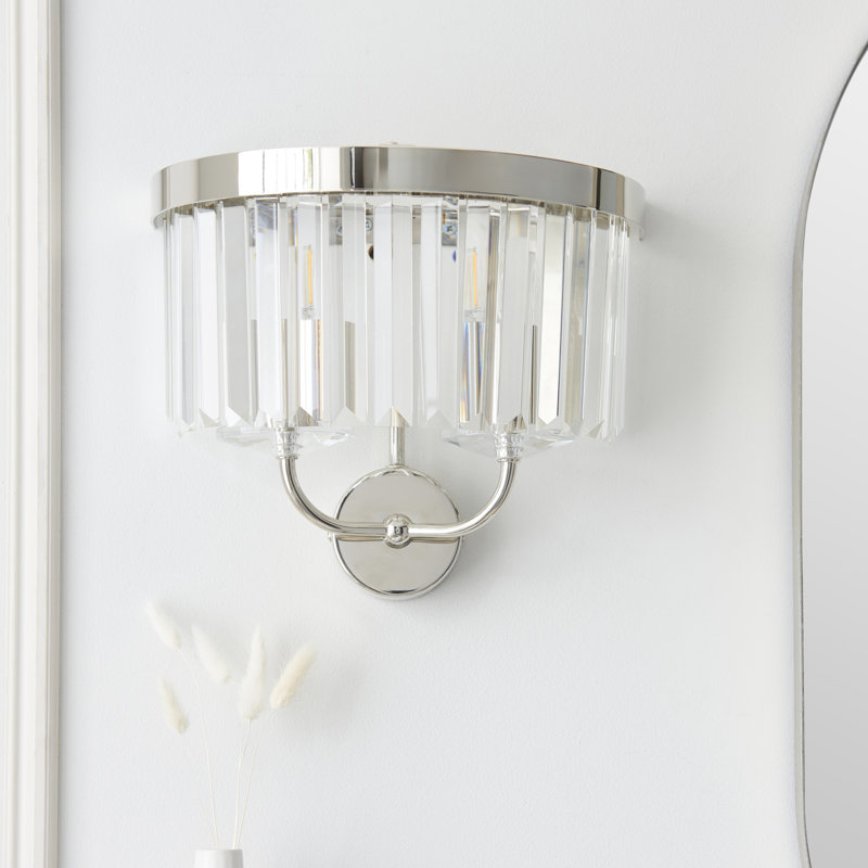 Bothell Abishai 2lt Wall Light, Polished Nickel
