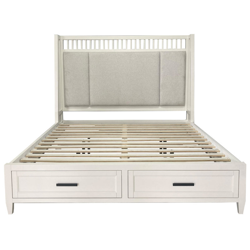 Lit plateforme tapissier avec rangement Stapleton, Grand lit
