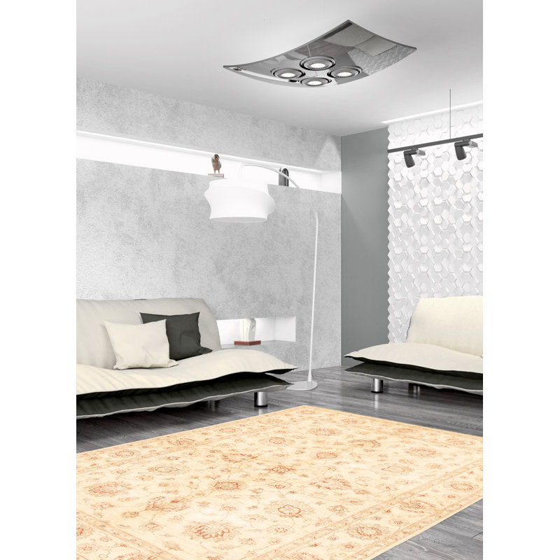Gwenora One-of-a-Kind 5'7" X 7'9" New Age Wool Area Rug in Cream