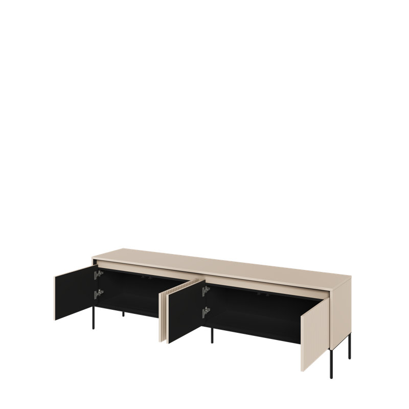 Alterizio Unfinished TV Stand, Sand Beige/Black, 193cm W