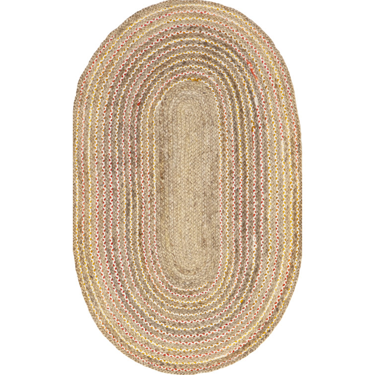 Sassone Handmade Braided Jute Beige/Brown Rug