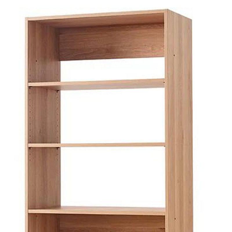 Dee Modular Closet System, 5 Tier Storage Shelves, Wood, Brown/Black