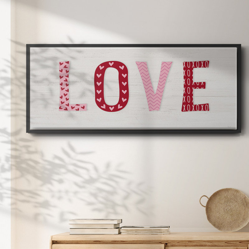 Motif d'amour - toile encadrée, H 8 po x l 20 po
