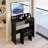 31" LED Mirror Vanity Table with Cushioned Stool, 3-Color Dimmable Lighting, Compact Black Makeup Desk