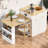 82.6" Fluted Kitchen Island with Extendable Dining Table for 4-6, Double-Sided Storage & Power Outlet-1752310267