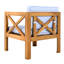Ensemble de conversation modulaire d'extérieur à 5 places, bois naturel, coussins gris, comprend 2 canapés d'angle, 1 sans accoudoirs, une finition de table à thé et constitue un joyeux moment