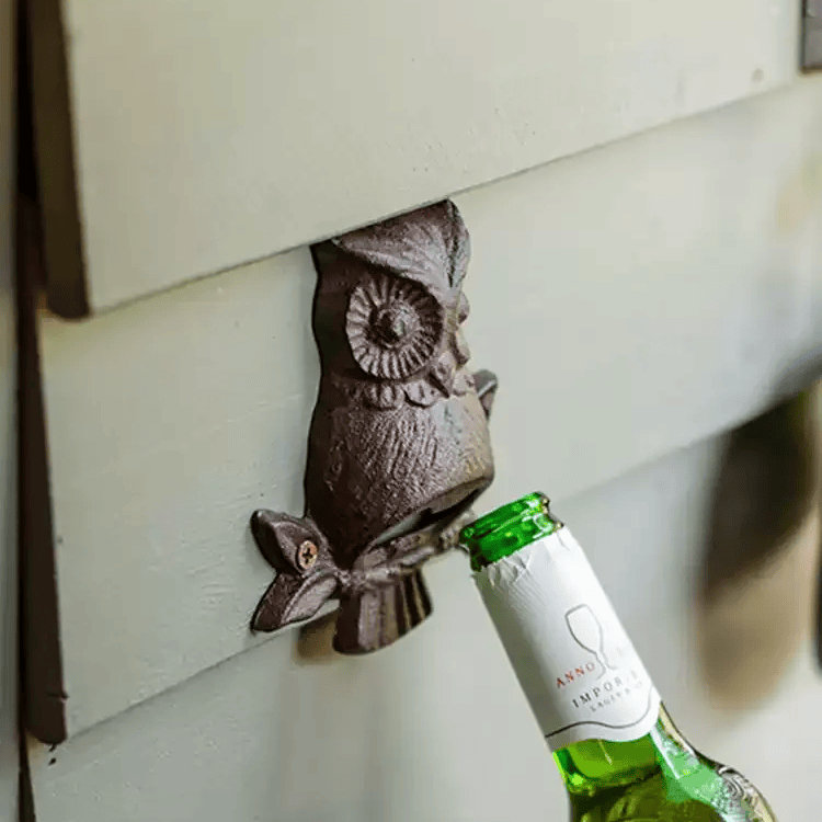 Rustic Owl Cast Iron Bottle Opener