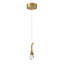 Luminaire suspendu en cristal 1 lumière DEL avec détails en cristal Larne