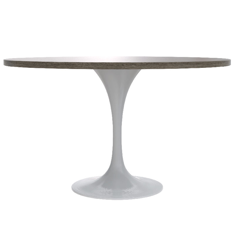 Heatherton Round Metal Base Dining Table, Dark Maple