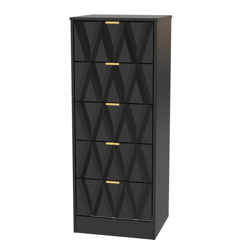 Las Vegas Bedside Table, Deep Black/Black Matt