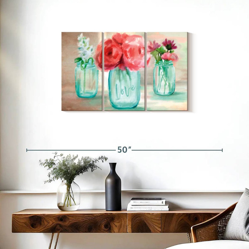 Trio de fleurs Harnek, H 20 po x l 33 po