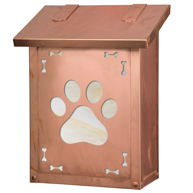 Boîte aux lettres murale Dog Paw, Blanc vaporeux, Vieux sou