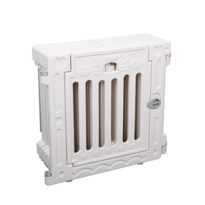 Parc pour chien avec porte, 12 panneaux, H 25,6 po BIRDROCK | En plastique robuste, parc pour chiots antidérapant, barrière pour animaux sécurisée | Clôture intérieure d'intérieur | Panneaux configurables | Petits et moyens animaux de compagnie - Blanc