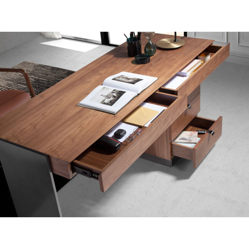 Desk walnut and darkened polished