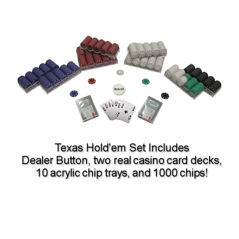 Puce de poker pour le texas holding em (lot de 1000) convenant à
