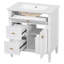 Meuble-lavabo de salle de bain de 76 cm (30 po) avec lavabo, tiroir rabattable et 2 tiroirs, blanc-282466733-282466735