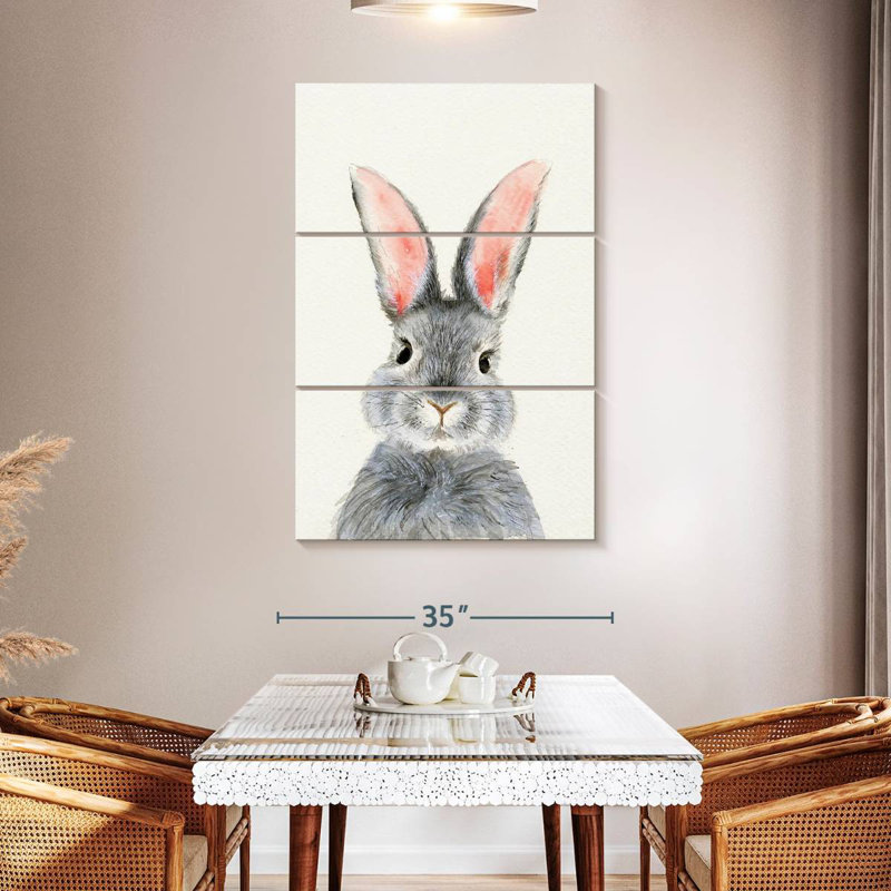 Brampt Fluffy Gray Bunny, 65" H x 42" W