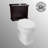 Low Tank Toilet with Cherry Flat Panel Tank Round White Bowl-122467478