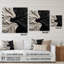 Noir et blanc marbré Dreamscape III - art mural abstrait géométrique en acrylique pour le salon-1292540941