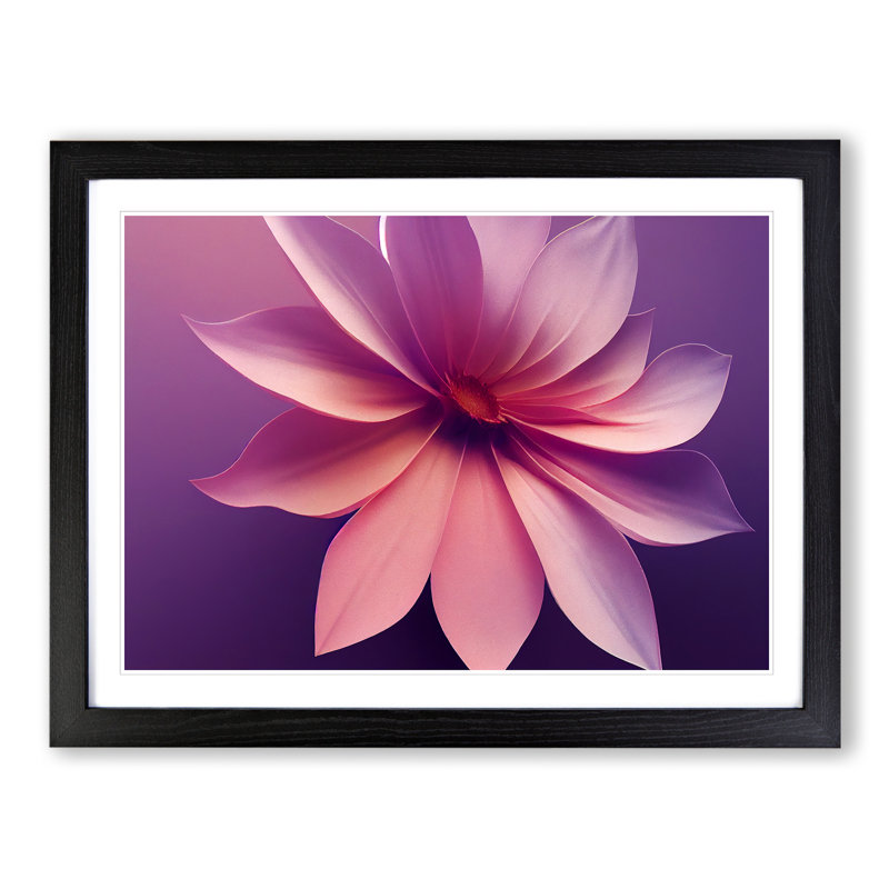 Shining Modern Flower Art - Framed Print, Black, 25cm H x 34cm W x 2cm D
