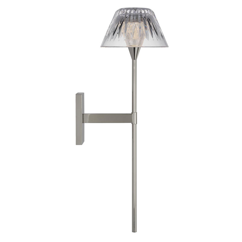 Waterford Blaze Sconce with Clear Crystal, Polished Nickel, 19" H x 5.75" W x 7.75" D