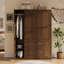 Armoire luxueuse 72 po à 4 portes avec 3 tiroirs et 3 tringles suspendues-1000366063