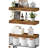 Bathroom Shelves Over Toilet - Wall Mounted Floating Shelves Toilet Paper Storage Small Farmhouse Decor Shelf 16 Inch Set Of 3, Rustic Brown