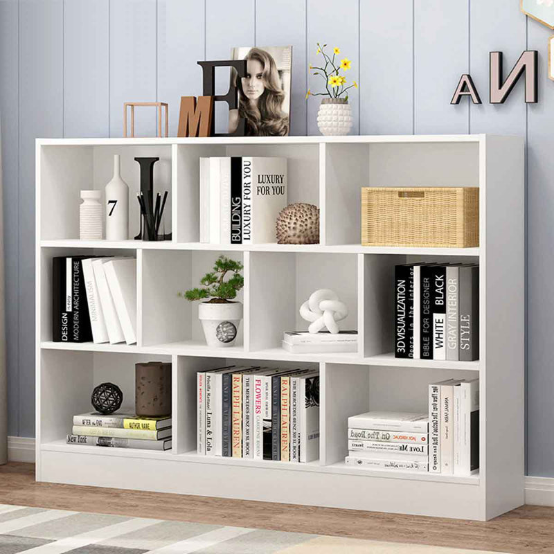 Bibliothèque standard H 40,9 "x l 39,4" Keedon, Blanc, 10 tablettes (H 47 po x l 39 po x P 9 po), 10