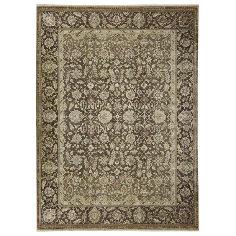 Tapis brun noué à la main de haute qualité
