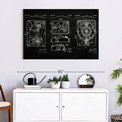 " Combination Sound And Picture Mechanism BW Patent Canvas Print " by Patent Hunter