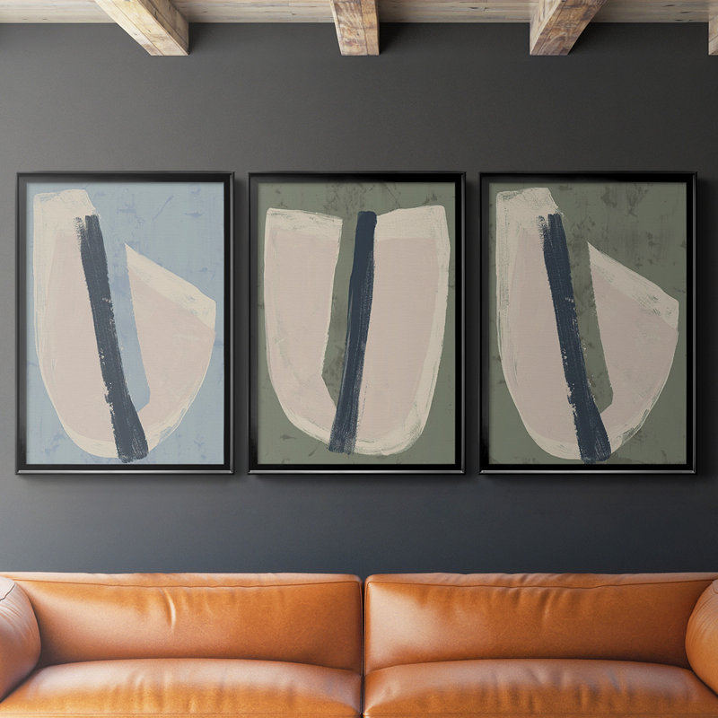 Toile encadrée de qualité supérieure «Paper Slice II» - prête à être accrochée, H 24,5 po x l 37 po x P 2,5 po, Cadre noir