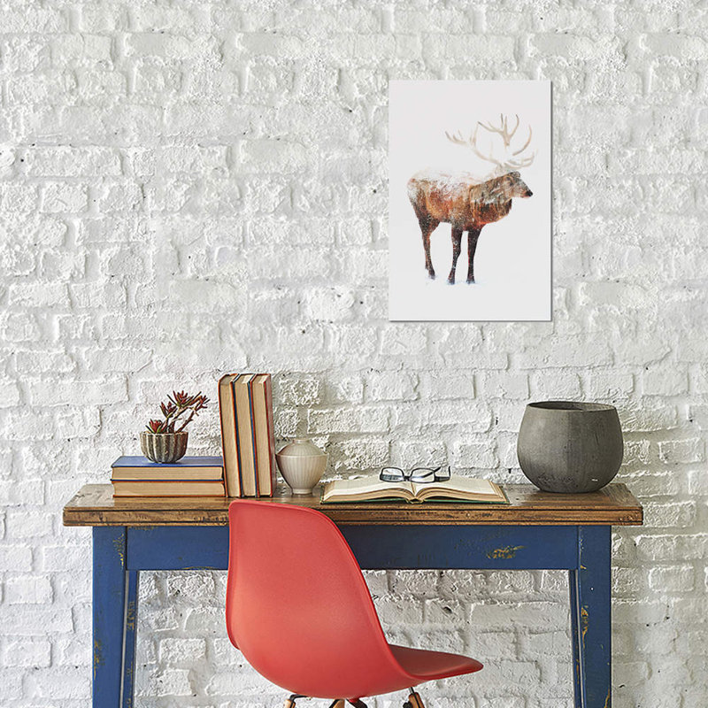 Deer V by Andreas Lie - Print on Canvas, Wrapped Canvas, 66.04 cm H x 45.72 cm W x 1.91 cm D