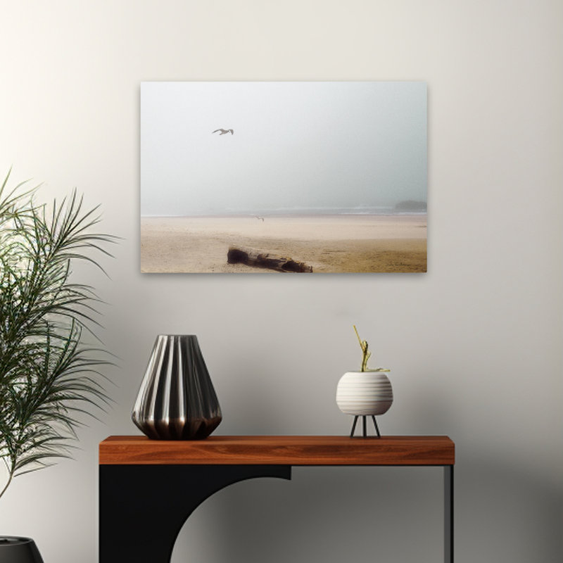 Cold Beach III, animal de bord de mer bleu gris, H 24 po x l 16 po
