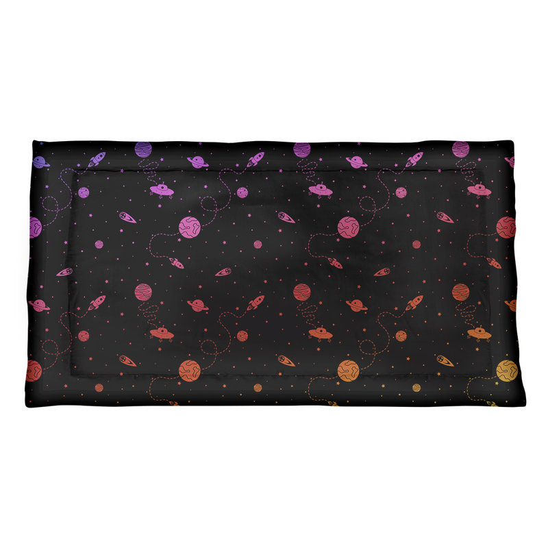 Taie décorative Enveloppe, Très grand, Polyester, Noir / rouge clair / rose