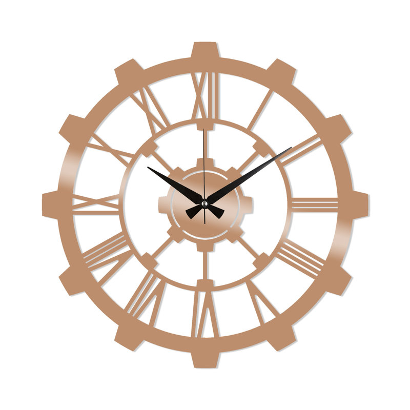 Stylish Decorative Metal Wall Clock, 18.9 x 18.9 inches | 100% Metal Construction, Thickness: 0.06 inches | Silent Mechanism, Easy Wall Mounting, Perfect for Home & Office Decor, Battery Operated (AA Not Included)