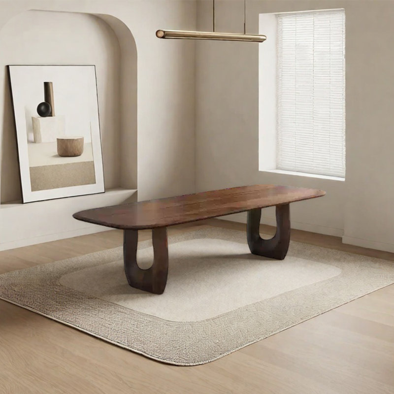 Table de salle à manger unique en bois de frêne, H 29,53 po x L 62,99 po x P 31,5 po
