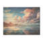 «Aqua Pastel Clouds Lansdcape», art mural en bois sur bois de pin naturel-101406426