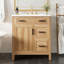 Meuble-lavabo de salle de bain avec structure solide, portes à fermeture douce, tiroirs, tablette réglable, rangement moderne