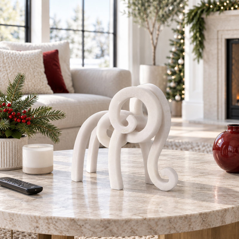 Figurine éléphant en résine - objets décoratifs, décor de cuisine et statue décorative pour le salon, le vestibule ou le bureau - sculpture animalière faite à la main, 12,75 po, blanc