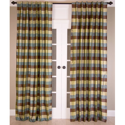 Silk Room Darkening Curtain Single Panel