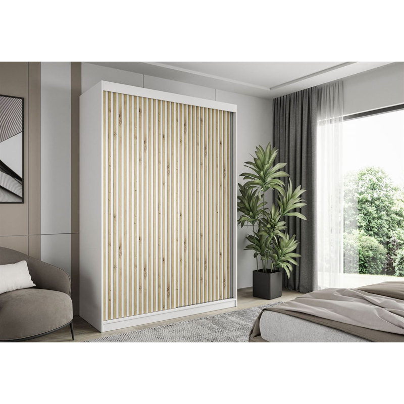 Nytasia 2 Door Manufactured Wood Wardrobe, White