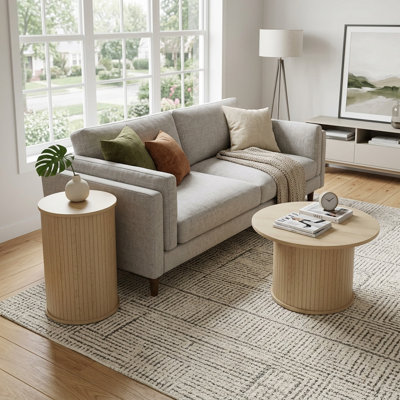 Aurel Buchheit Modern Round Pedestal End And Coffee Table Set