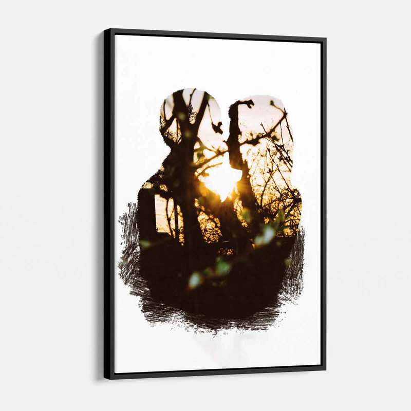 " Brown Romance ", 16" H x 12" W, Black Framed